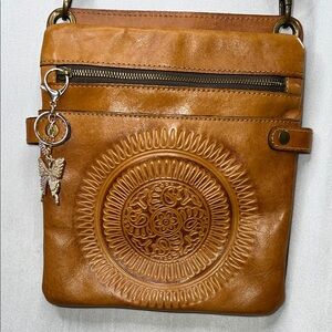 Patricia Nash Francesca Leather Brown Crossbody Purse
